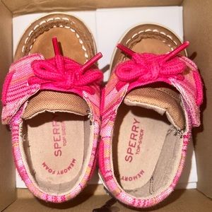 Kids Pink and brown sperry